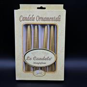 BOX 6 CANDELE CONICHE ORO