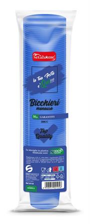 BICCHIERI MONOUSO BLU 50pz 200cc