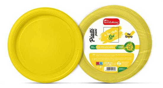 PIATTI RIUTILIZZ. PIANI GIALLO 20pz