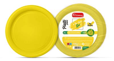 PIATTI RIUTILIZZ. PIANI GIALLO 20pz