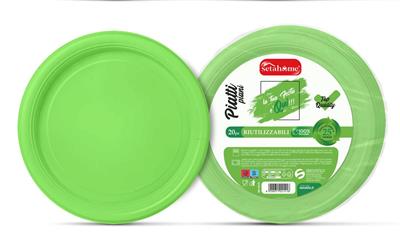 PIATTI RIUTILIZZ. PIANI VERDE 20pz