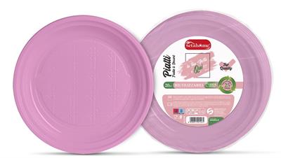 PIATTI RIUTILIZZ. DESSERT ROSA 25pz