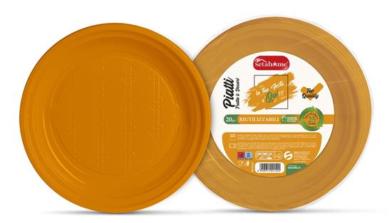 PIATTI RIUTILIZZ. DESSERT ARANCIO 25pz