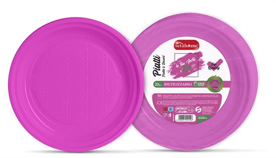 PIATTI RIUTILIZZ. DESSERT FUXIA 25pz