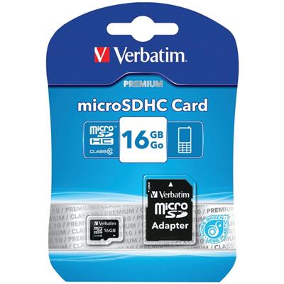 MICRO SD 16GB VERBATIM + ADATTATORE