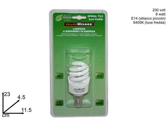 LAMPADINA SPIRAL E14 8W