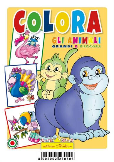 LIBRO COLORA ANIMALI GRANDI E PICCOLI