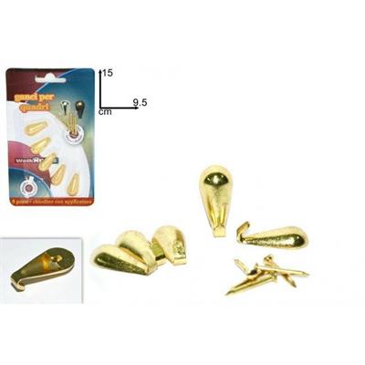 GANCI QUADRI INVIS. 5pz ORO