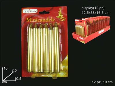 MINICANDELE ORO 12 PZ