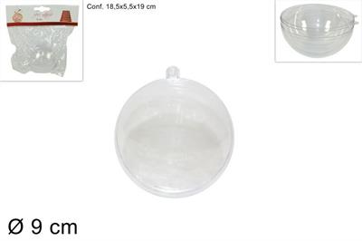 SFERA PLASTICA  9cm TRASPARENTE