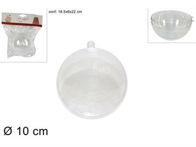 SFERA PLASTICA 10cm TRASPARENTE