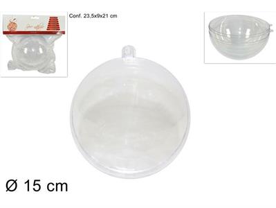 SFERA PLASTICA 15cm TRASPARENTE