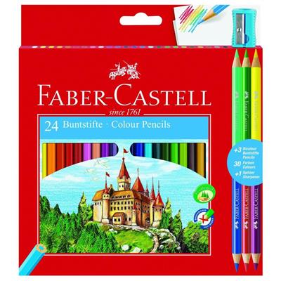 PASTELLI FABER 24+3 BICOLOUR + TEMPERINO