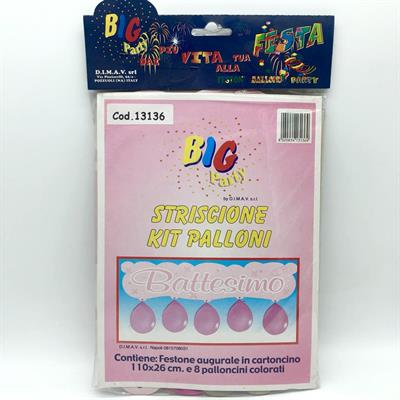 STRISC.KIT PALL.BATTESIMO ROSA