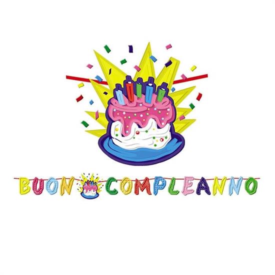 KIT SCRITTA B.COMPLEANNO TORTA 6mt