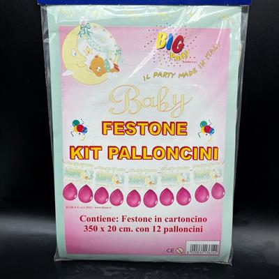 FESTONE KIT PALLONCINI BABY ROSA