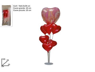 SUPPORTO C/7 PALLONCINI CUORE