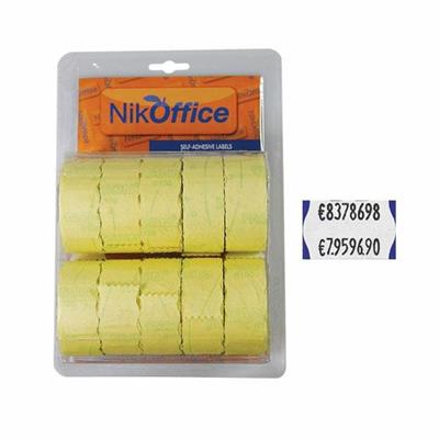 ETICHETTE 26x16 ONDA GIALLO 10pz PREZZATRICE