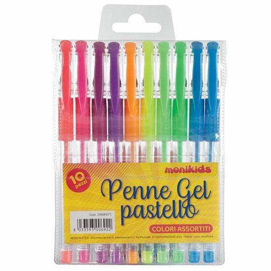 PENNE GEL PASTELLO 10pz COL.ASS.