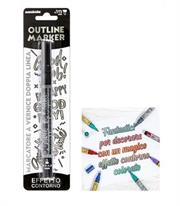 PEN DOUBLE LINE 0,7-1mm SILVER/NERO