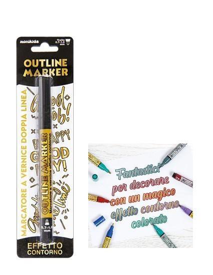 PEN DOUBLE LINE 0,7-1mm ORO/NERO