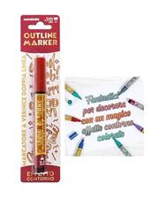 PEN DOUBLE LINE 2-3mm ORO/ROSSO