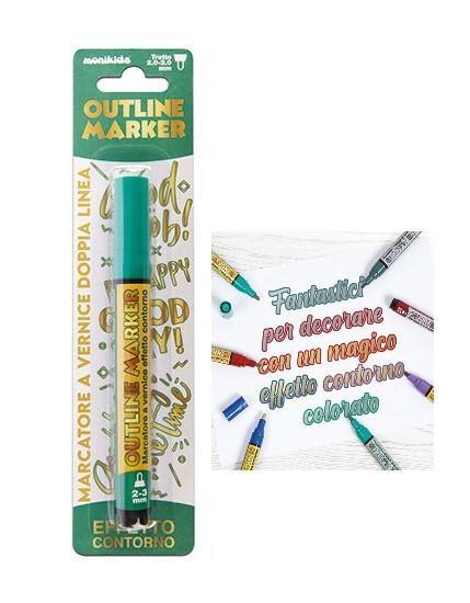 PEN DOUBLE LINE 2-3mm ORO/VERDE