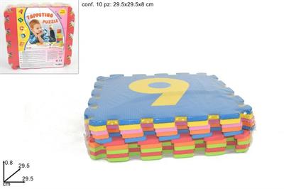 TAPPETO PUZZLE C/NUMERI 10pz