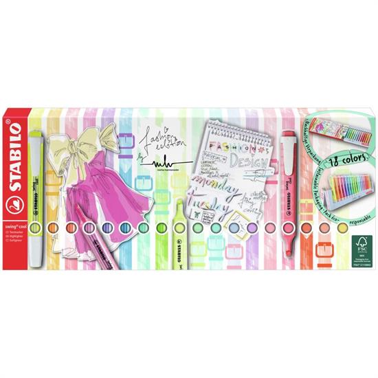 STABILO SWING DESKSET 18pz COOL/PASTEL