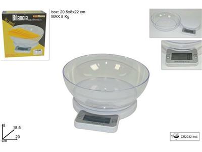 BILANCIA ELETTRONICA 5Kg C/COPPA PLASTICA