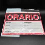 CARTELLI PLASTICA ORARIO 2pz