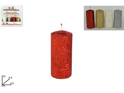 CANDELA CILINDRO GLITTER 10cm