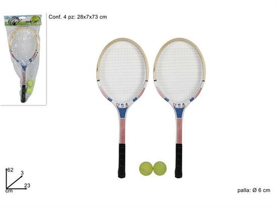 RACCHETTE TENNIS 2pz + 2 PALLINE