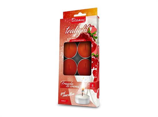 T-LIGHT 8pz ROSSO STRAWBERRY & CREAM