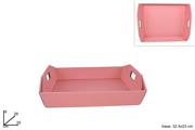 CESTA C/MANIGLIA ROSA 32x23 CARTONE