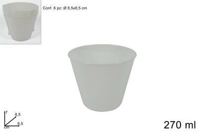 COPPETTA PLASTICA BIANCO 6pz