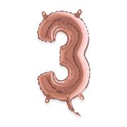 MYLAR NUMERO MEDIO ROSE GOLD 3 36cm