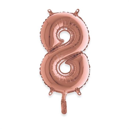 MYLAR NUMERO MEDIO ROSE GOLD 8 36cm