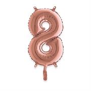 MYLAR NUMERO MEDIO ROSE GOLD 8 36cm