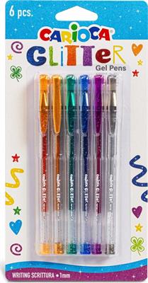 PENNE GLITTER GEL 6pz CARIOCA