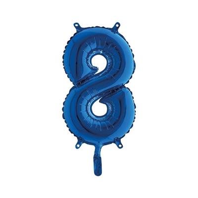 MYLAR NUMERO MEDIO BLU 8 36cm