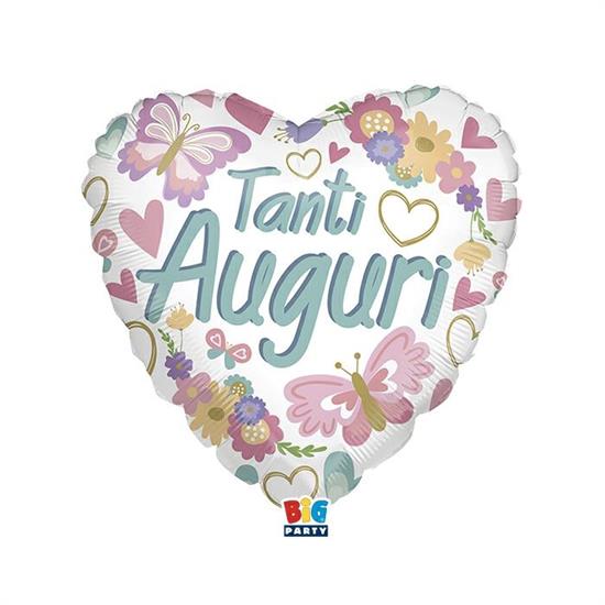 MYLAR 45cm AUGURI FLOREALE CUORE