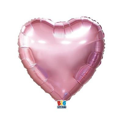 MYLAR CUORE 45cm ROSA METAL 18