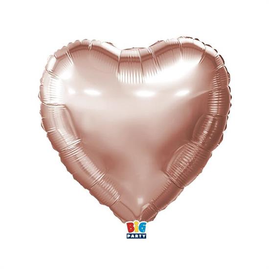 MYLAR CUORE 45cm ROSE GOLD METAL 18