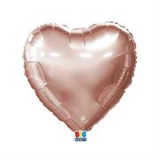 MYLAR CUORE 45cm ROSE GOLD METAL 18