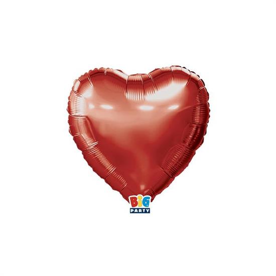 MYLAR CUORE 25cm ROSSO METAL 9