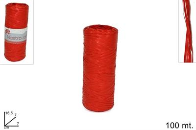 NASTRO RAFFIA ROSSO 100mt