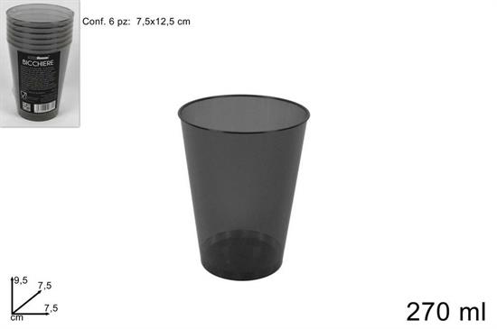 BICCHIERI PLASTICA NERO 6pz