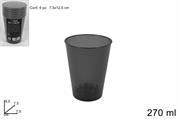 BICCHIERI PLASTICA NERO 6pz