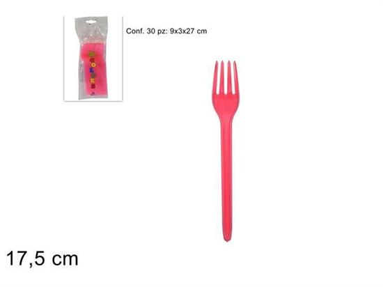 FORCHETTE PLASTICA ROSA 30pz